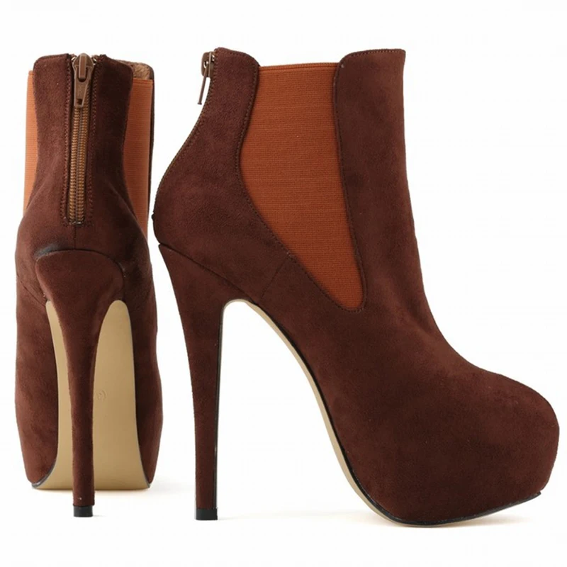 

women's winter boots wedges platform high heels ankle boots heels 14cm wedding shoes sy-673
