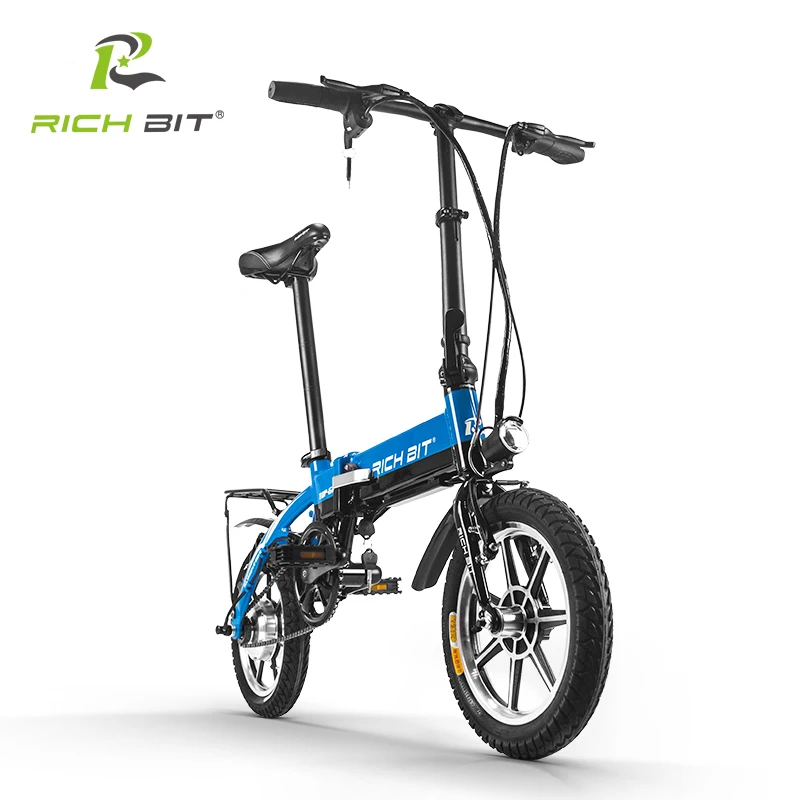 Perfect Richbit 250W 36V 10.2Ah City Portable Folding Electric Bicycle Frame Inner Removable Battery Relased 14 Inch Mini Folding eBike 2
