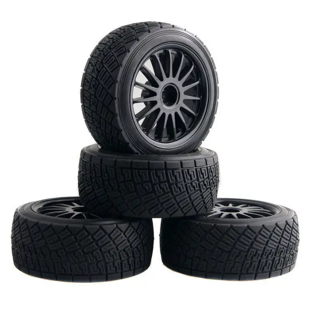 Special Offers 4pcs 80mm Tarmac Wheels & Tires For RC HPI WR8 Rally Off Road Buggy / Truck / HSP 1:10 94177 