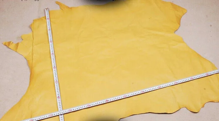 yellow Genuine Pig grain skin leather material sale by whole piece