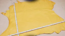 yellow Genuine Pig grain skin leather material sale by whole piece