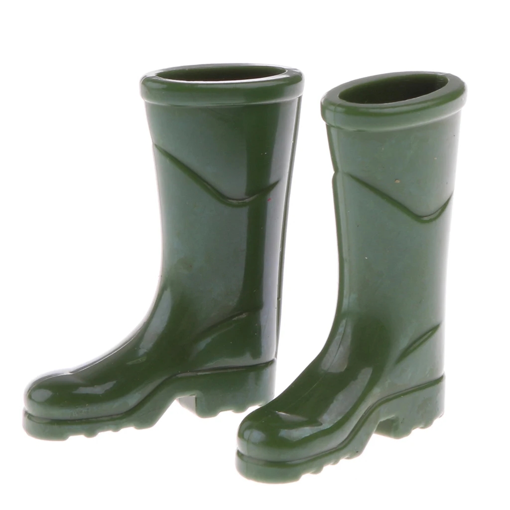 1:12 Scale Dollhouse Miniature Accessories Front Door Porch Garden Decor Green Rubber Rain Boots Shoes