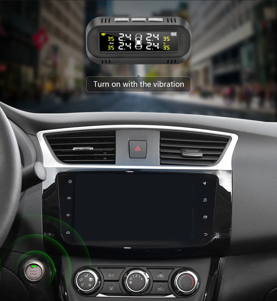 Vtopek система давления в шинах солнечная система TPMS Интеллектуальный цветной ЖК-дисплей цифровой дисплей высокая температура низкая батарея сигнализация Вибрационный запуск