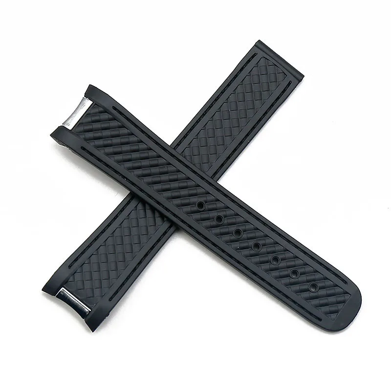 Men's silicone strap 20m watch accessories for Omega hippocampus 300 sports waterproof women's rubber strap AT150 8900watch band