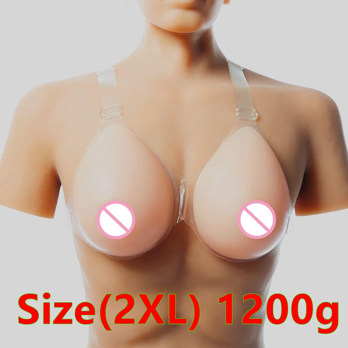 

Crossdresser Silicone Breast 1200g/pair Drag Queen Breast Form Fake Breast Boobs Artificial Breast With Silicone Shoulder Strap