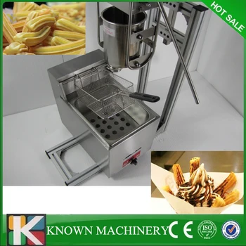 

Free shipping Manual Spanish capacity 3L churro maker machine with 6L gas fryer