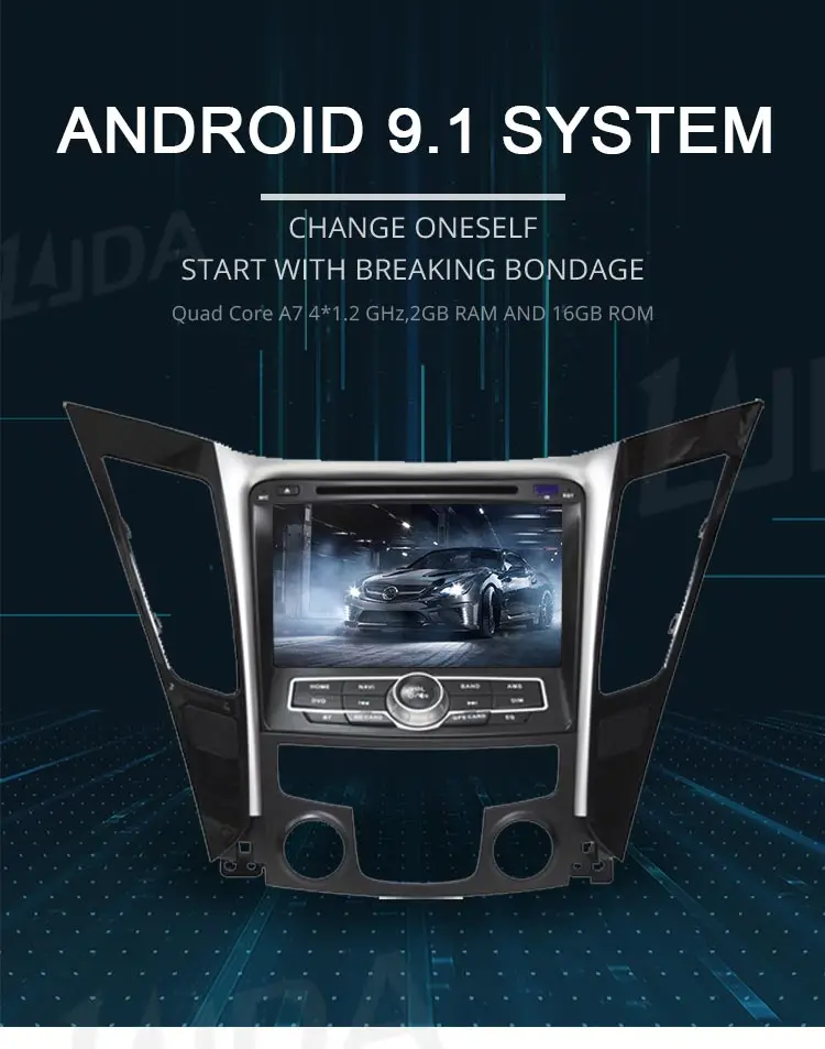 Sale LJDA Android 9.1 Car dvd player for HYUNDAI SONATA 2012 2013 2014 2Din Car Radio gps navigation stereo multimedia WIFI autoaudio 1