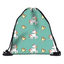 Cool Fabric Storage Package Drawstring Bags for Women Color Sack Backpack Variety Printing Bags NLDBGC29