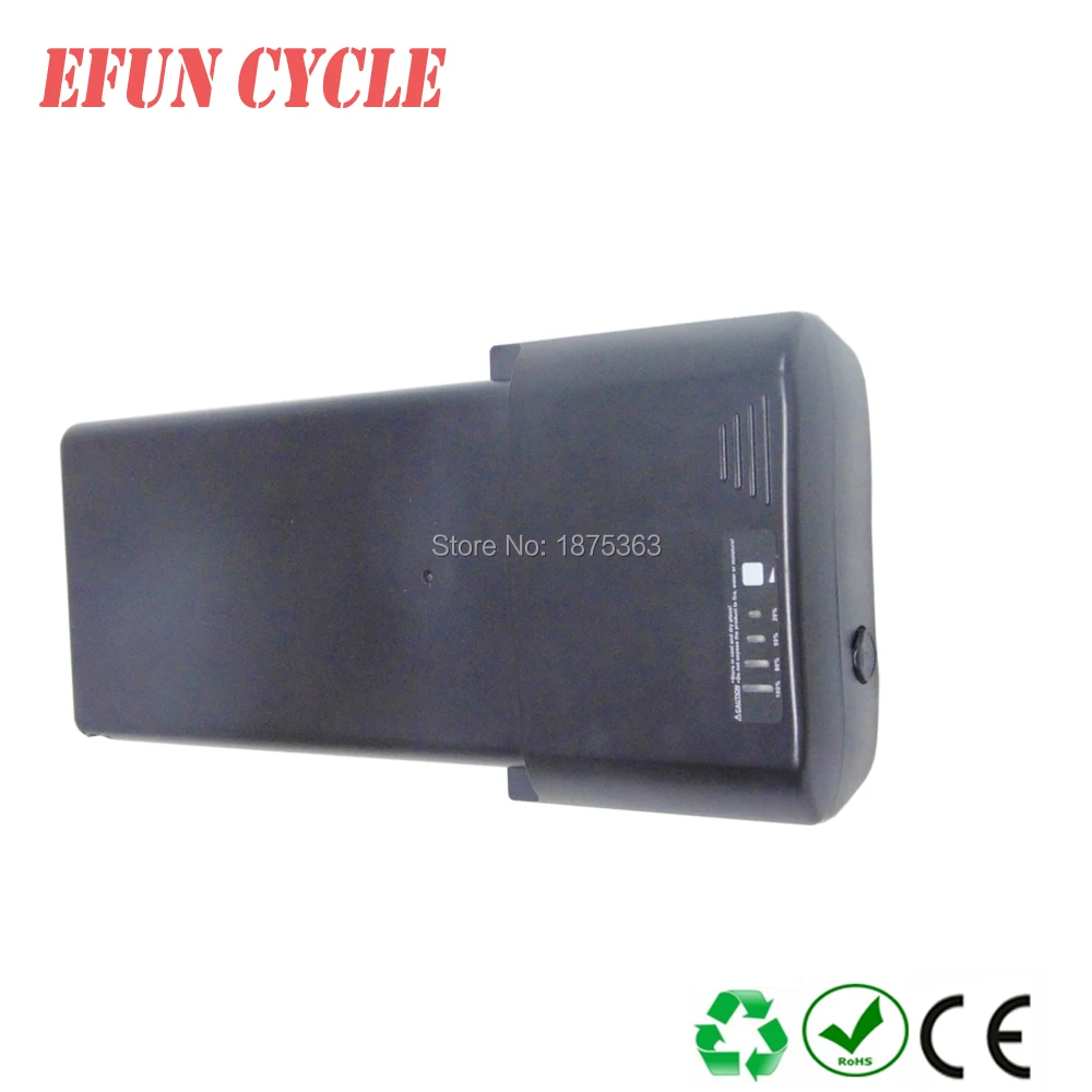 

Free taxes to EU US Shunlong rear rack Li-ion 36V 14Ah battery with capacity display for ebike/fat tire bike with charger