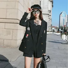 Женские блейзеры модный костюм аппликационный блейзер модный бренд корейский женский тонкий костюм повседневное пальто Женская куртка A3969