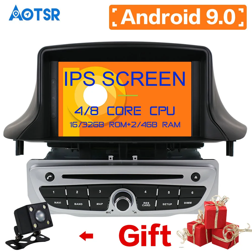 

Android 9.0 Car gps car dvd player car stereo Radio For Renault Megane 3 Fluence 2009-2014 Navi 2 Din 32G ROM 4G RAM Bluetooth