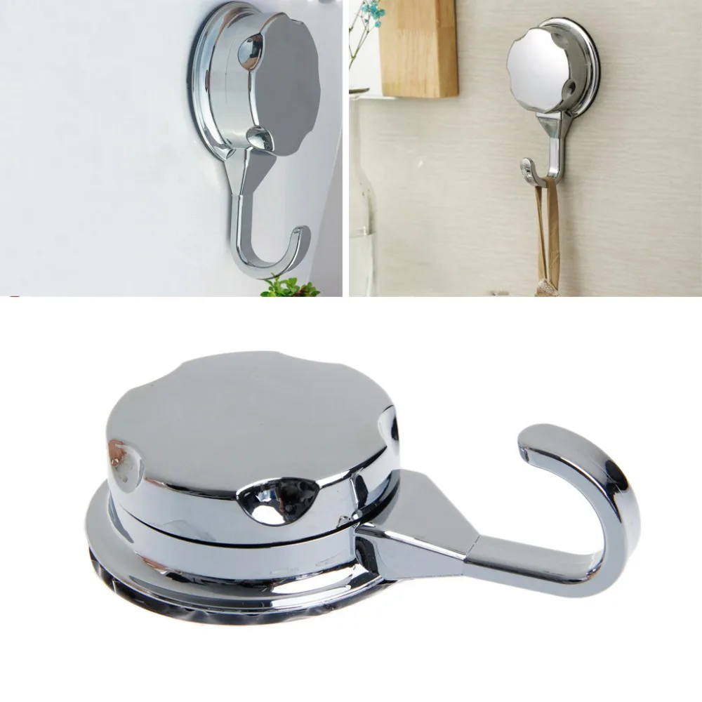

Air Vacuum Chromed Suction Cup Kitchen Hooks for Towel Strong Adhesive Hooks Bathroom Wall Hooks Heavy Duty PVC Powerful Hooks