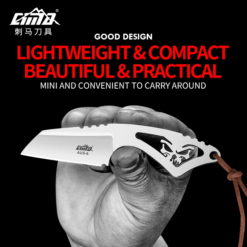 Лучший Чима тактический фиксированным лезвием шеи Ножи, EDC для выживания лезвия ножей, AUS 8steel, Kydex оболочка