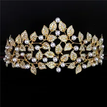 Royal crown rhinestone tiara de diamantes de imitación de oro Europea grande super gran quinceañera corona pelo de la boda accesorios de la corona