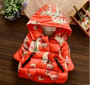 

2017 Children Clothing Winter Down Jackets for Girls Kids 1 2 3 4 Years old Baby Thicken Hooded Cotton Padded Coat ZFD008