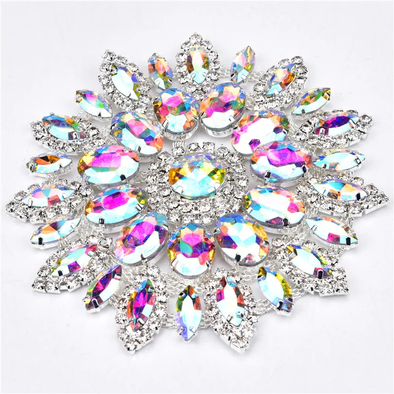 2 шт блестящие великолепные AB стеклянные Кристальные Стразы для аппликации для невесты бутоньерка шитье-на одежды танцы платье сумки украшения