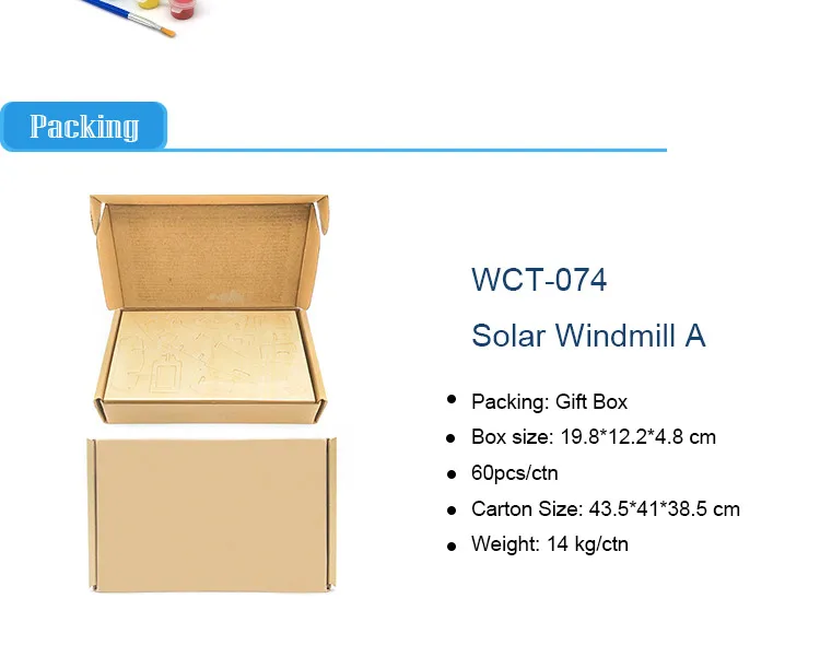 Laser Cut Solar Windmill Puzzle DIY Education Toy