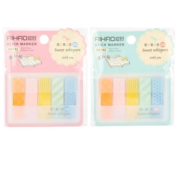 

24 pcs/Lot Sweet color stick marker Diary book memo note Post stickers agenda planner Stationery Office School supplies DM390