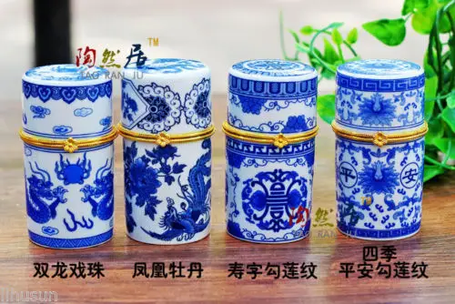 4 шт китайские синие и белые фарфоровые Ювелирные изделия/держатель зубочистки подарочная коробка
