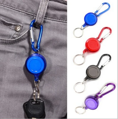 

Hot Mulitifunctional Multicolor Badge Reel Retractable Keychain Recoil Yoyo Ski Pass ID Card Holder Keyring Key Chain Steel Cord