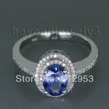 Luxury Tanzanite Ring Oval 5x7mm 14Kt White Gold Fine Jewelry for Wedding R0014