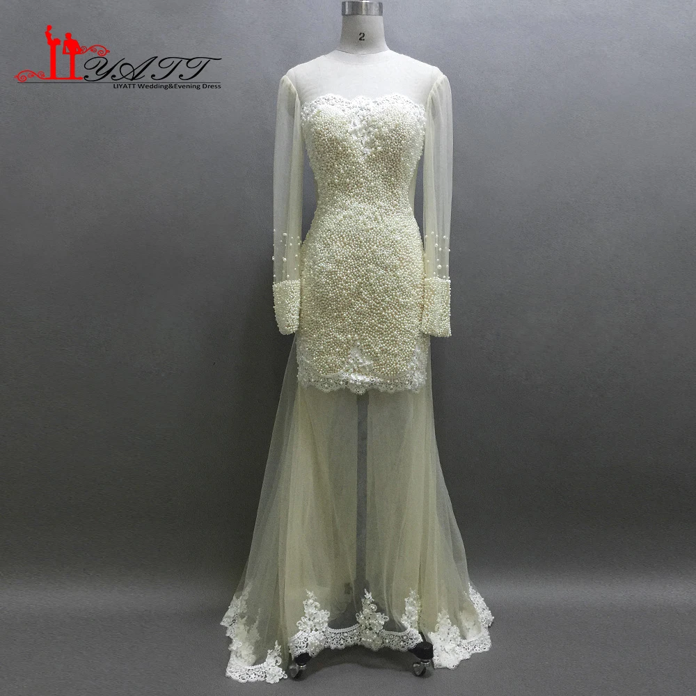 2017 Новая мода Бисер Выпускные платья Robe De Soiree одежда с длинным рукавом Кружево