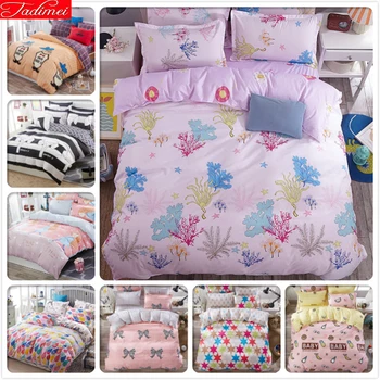 

Big Size Full King Queen Twin Single Double Duvet Cover 4/5/6/7 feet Bedsheet Kids Student Bed Linen 180*220 3/4 pcs Bedding Set