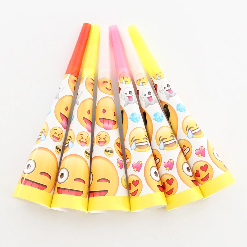 Buy 6pcs / lot Emoji theme paper Trumpets Noise