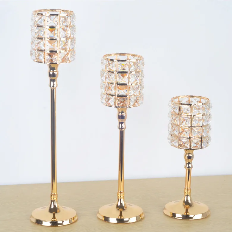 

ZT3004 Zhongshan Home Furnishing decoration factory direct wholesale crafts Candle Holder five French gold crystal candlestick