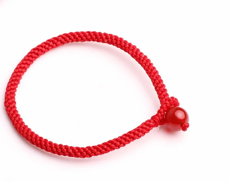 RongDe Китайский Стиль Плетеный счастливый красный струнный Браслет красная нить камень ручной работы Ткачество для мужчин женщин влюбленных Пара браслет