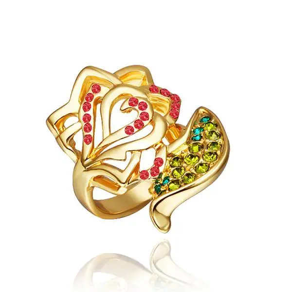 R295 WholesaleHigh QualityNickle Free AntiallergicNew Fashion Jewelry 18K Real Gold PlatedRing For Women