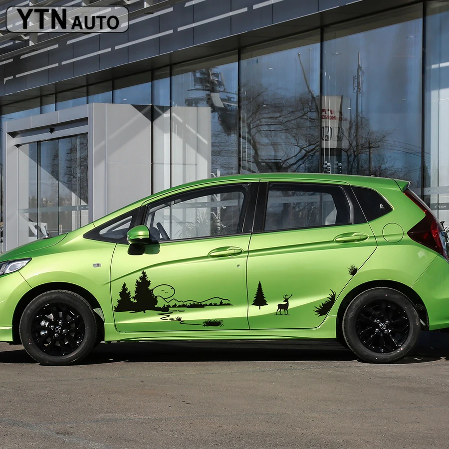 Для всех автомобильных наклеек 10 шт. боковое тело настроить Рождественский стиль защиты модифицированные декоративные графические виниловые автомобильные аксессуары наклейки