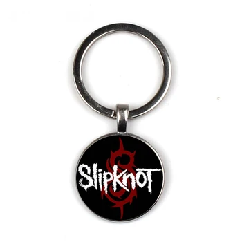 

New Slipknot Necklace Glass Slipknot Keychain Rock Band Glass Dome Key Chain