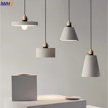 Lámparas colgantes de cemento nórdico LED, lámpara americana creativa Vintage, lámpara de sala de comedor, luminaria de suspensión, iluminación Loft