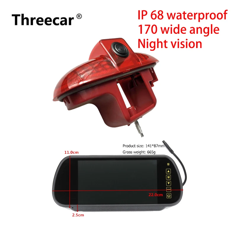 Nissan Primastar 2001-2014 Opel Vivaro 7.0’’ inch LCD Monitor with IP68 Waterproof Night Vision Reverse Cam for Renault Trafic FIAT Talento HD 720p 3rd Brake Light Backup Camera Kit Nissan Primastar 2001-2014 Opel Vivaro 7.0’’ inch LCD Monitor with IP68 Waterproof Night Vision Reverse Cam for Renault Trafic FIAT Talento HD 720p 3rd Brake Light Backup Camera Kit
