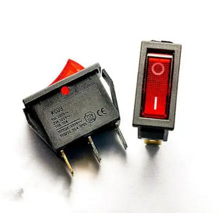 5 шт./лот красный светодиод 3PIN SPST ВКЛ./ВЫКЛ. лодка кулисный переключатель 16A/250В