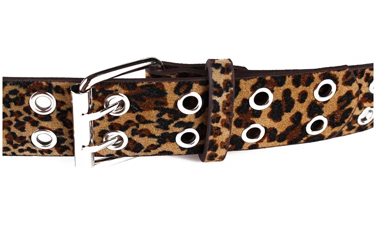 Leopard Широкий 2 ряда groment цепи ремень для Для женщин осеннее пальто двойной пряжкой корсетный пояс из полиуретановой кожи Cinto Feminino