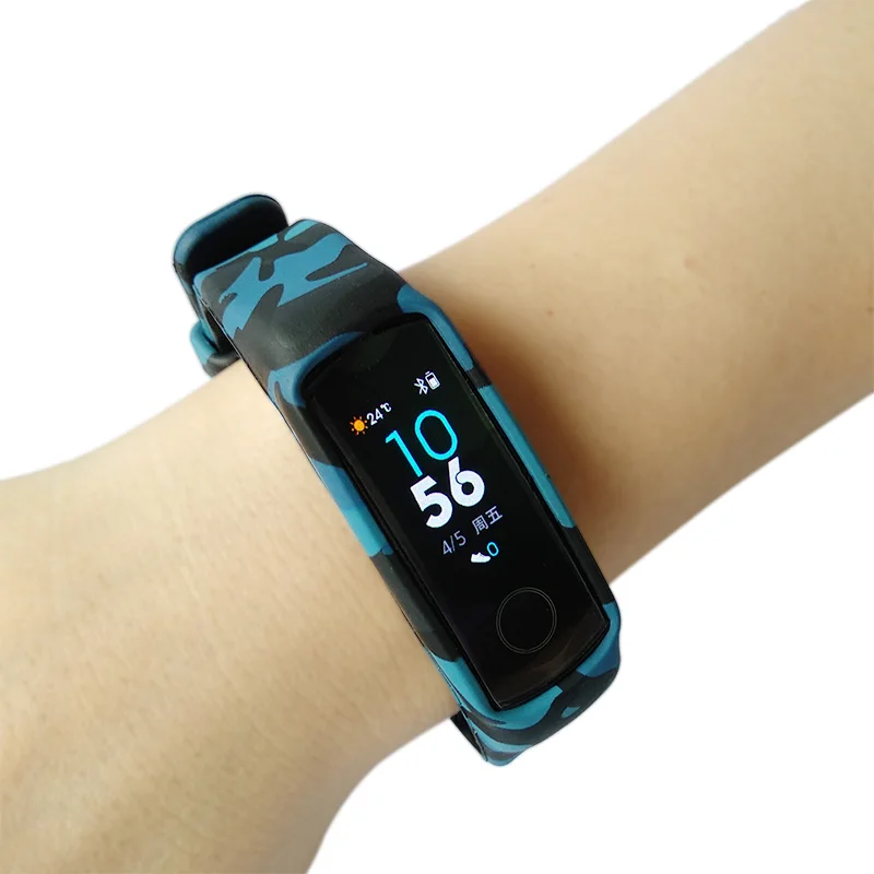 Силиконовый ремешок на запястье для оригинального huawei Honor Band 4 стандартная версия Смарт-Браслет спортивный ремешок для часов Камуфляжный браслет пленка