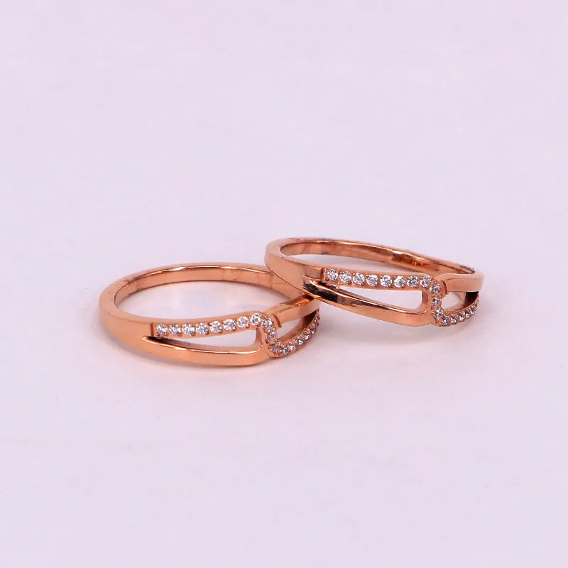Модное кольцо из нержавеющей стали с кристаллами Love Double C буквенным крестом обручальное кольцо из розового золота цвет женский праздничный свадебный подарок