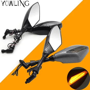 

Motorcycle Rearview Mirror LED Turn Signal Light Side Rear View Mirrors For KAWASAKI ZX600 ZX-6RR ZX-14R ZZR1400 ZX14R ZX6R