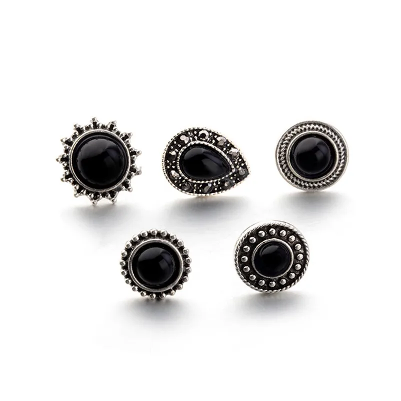 2018 Fashion earrings for women Bohemia Women Retro Silver Ear Clip Stud Earrings Jewelry for gift Brincos Bijoux Femme J06#N (2)
