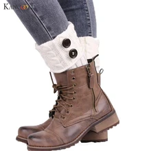 Горячее предложение Мода г. Для женщин женские зимние вязать крючком гетры до колена отделкой загрузки леггинсы Wamer высокое качество дешевые De222