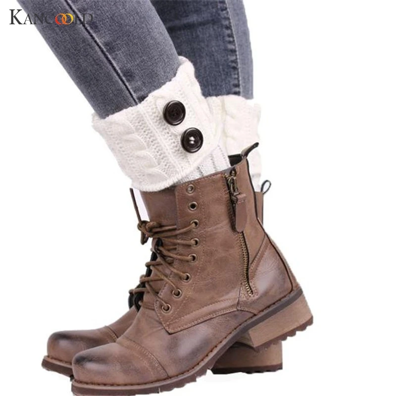 

Hot New 2017 Fashion Women Ladies Winter Knit Crochet Leg Warmers Knee High Trim Boot Legging Wamer High Quality Cheap De222
