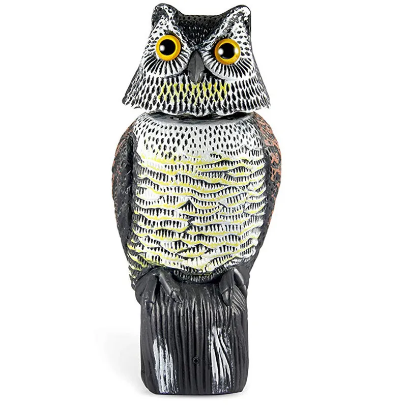 

1PC Hot Horned Owl Decoy with Tweet Motion Activated & Rotating Head Fake Owl Statue 2019 New Arrival Home Decoration