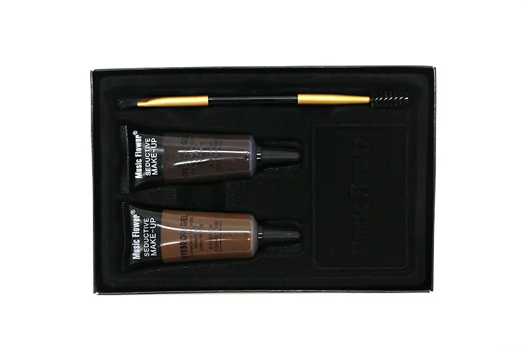 Music Flower 2 Color Eyebrow Enhancers Seductive Waterproof Eye Brow Gel With Double End Brush Long Lasting Eyes Makeup Set Kit (3)