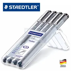 LifeMaster Германия Staedtler 308 WP 4 Ручка Набор пигментный лайнер Fineliner 0,1 мм, 0,3 0,5 0,7 мм, мм рисунок