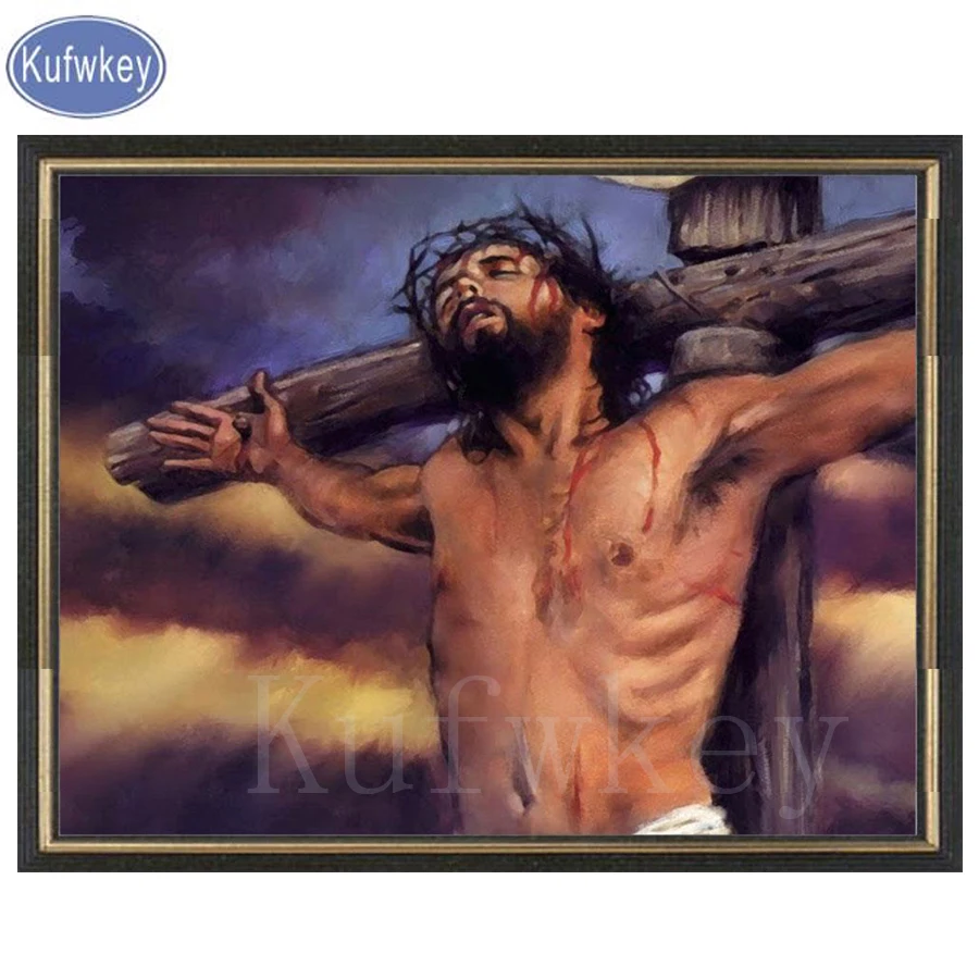 

Kufwkey,5D diy Diamond Painting Cross Stitch Pattern Diamond Embroidery Jesus Christ Birth Mosaic Resin home Decor DIY Painting