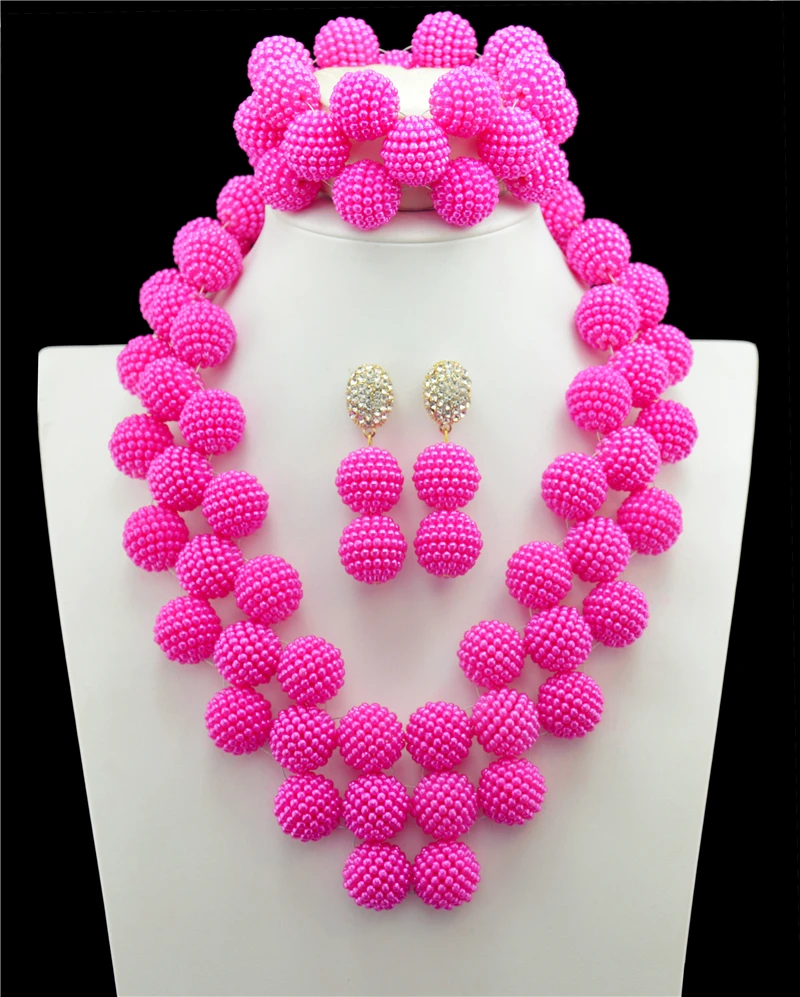 

2017 Costume African Jewelry Sets Chunky Nigerian Beads Wedding Jewelry Set Bridal Statement Jewelry Set Free Shipping WB058