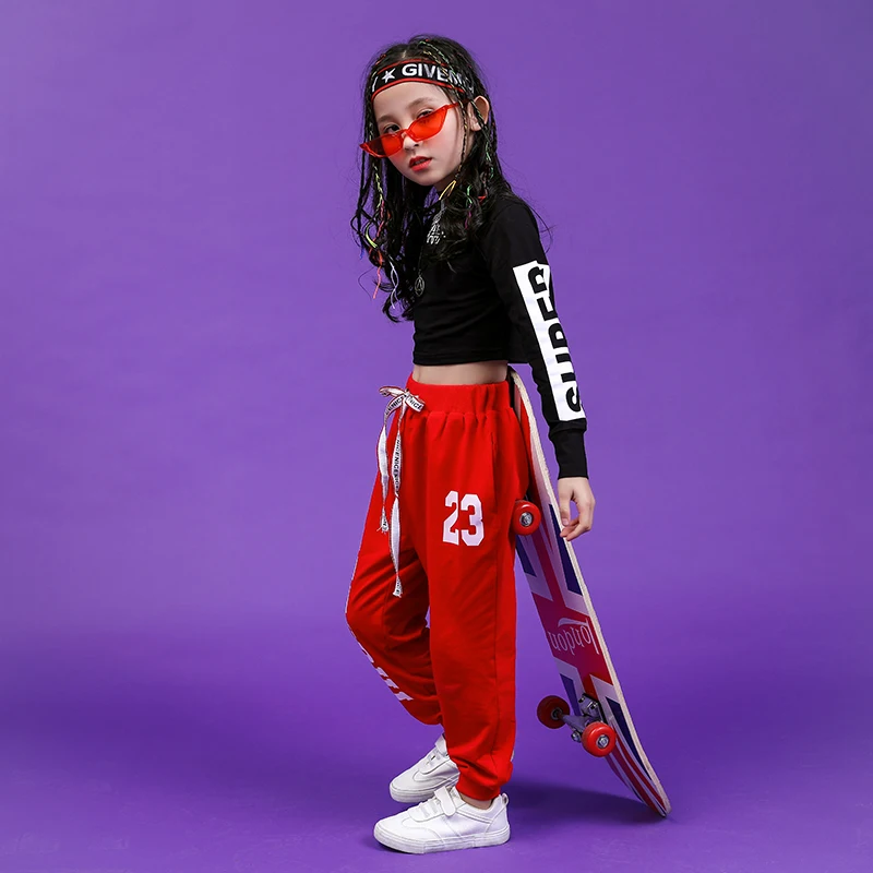 Children's Day Clothes for Girls hip hop girls street Jazz dance set teenage girls clothing 120 130 140 150 160 180 (8)
