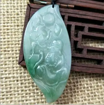

Personality style pure hand-carved leaf shape match laughing Buddha pendant bead string necklace charm men's and women's style
